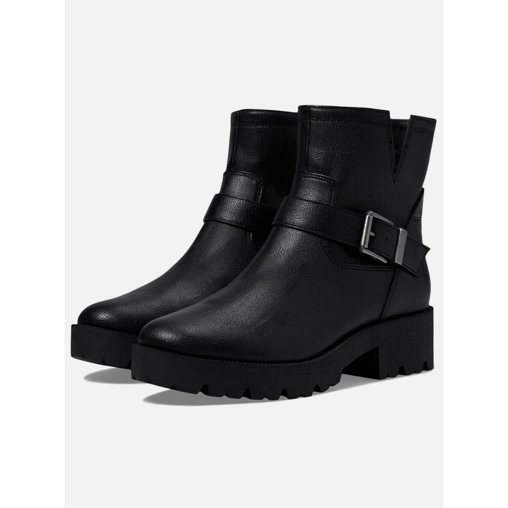 Zodiac Miller-2 Boots Womens Size 11 Black Biker Ankle Lug Sole Buckleโ